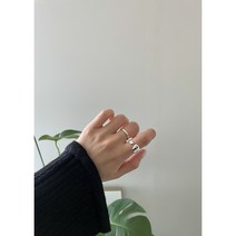 플랫 볼드 왁스카빙 925실버 오픈 링
