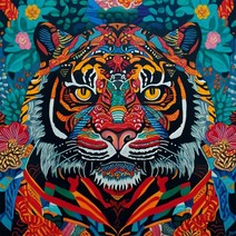 모노리스 호랑이 캔버스 풍수벽화 실내 그림 인테리어 홈 액자, 옵션 11 . 판타지 신화 호랑이 c