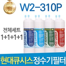 현대큐시스 W2-310P 고품질 정수기 필터 호환 전체세트, 선택3 - 11인치 한방향 전체세트(1+1+1+1=4개)