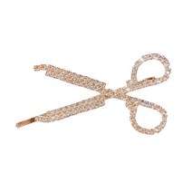 헤어미용재료 1PC 패션 라인 석 가위 헤어 클립 여자 크리스탈 머리핀 바레트 Hairgrips 아름다움 스타일링 도구 액세서리, [01] Gold