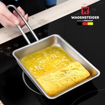 [천삼백케이] [매일주방] 스텐 사각 인덕션가능 계란말이후라이팬 미니 에그 브런치팬, 단품