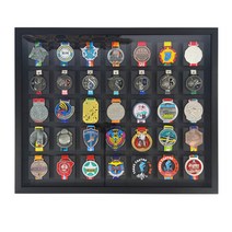 피앤케이 메달거치대 메달정리 액자형 인테리어 메달걸이 트로피 전시함 메달 보관함, 블랙 12개 수납