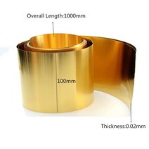 황동판 XNEMON 1pc 100x1000mm 002mm 두께 심 금속 가공 용접 황동 판금 얇은 호일 플레이트 용 재료, 한개옵션0