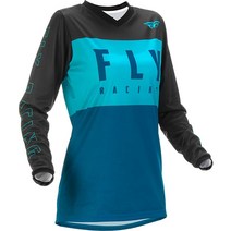 Fly Racing 2022 성인 여성용 F-16 저지 (아쿠아/다크 틸/블랙 라지), Medium