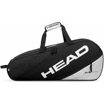 HEAD 엘리트 6r 콤비 테니스 가방 라켓백, 검정색과 흰색