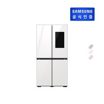 [E] 삼성 비스포크 패밀리허브 5도어 글라스 RF85B97A1APW, 풀글램화이트