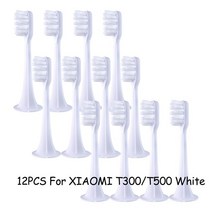 전동칫솔용 리필모 Xiaomi T300/T500 MIJIA 스마트 소닉 칫솔 어쿠스틱 클린 3D 브러시 헤드 용 전동 교체, [08] 12Pink