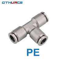 에어 호스 니플 304 스테인레스 스틸 공압 피팅 커넥터 튜브 퀵 물 푸시 인 고압 4mm 10mm, 03 PE_05 12MM