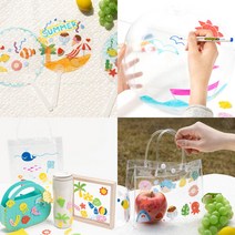 여름 비닐 가방 파우치 비치볼 비치백 PVC 방수 스티커 꾸미기, 01 사각가방, 투명 부채 원형