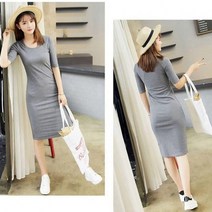 DOMS 여름 원피스 7부 소매 미디 치마 4색
