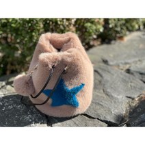 페이크 퍼 스타 크로스 토트백
