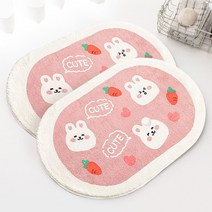 큐트토끼 원형 욕실 발매트 현관매트 러그 카페트, 발매트(큐트토끼)