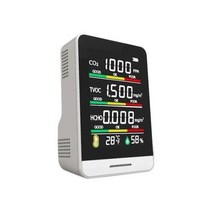 이산화탄소측정기 실내공기질관리법 다기능 5 인 1 이산화탄소 TVOC HCHO 감지기 측정기 디지털 온도 습도 센서 테스터 대기 질 모니터, [01] WHITE, WHITE+WHITE