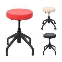 원형 스툴 회전의자, 고정형, 레드