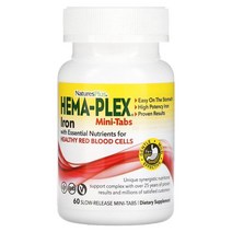 NaturesPlus Hema-Plex 건강한 적혈구를 위한 필수 영양소와 철분 함유 서방형 미니 정제 60정, 10 개