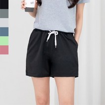 여름 방콕룩 여자 끈밴딩 3부 반바지 밴딩바지 무지캐주얼 휴양지룩 중학생