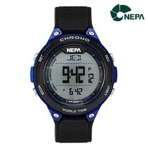 [정품보장] [신속정확] 네파(NEPA) [온라인단독] 네파 월드타임 스탑워치 알람.방수 학생.군인용 레져 스포츠시계 N349_BKBL 169028, 블랙블루 FREE