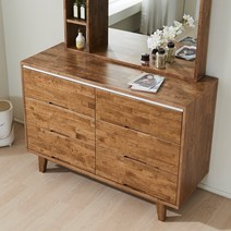 제시 3단 고무나무 원목 서랍장 1200 안방 드레스룸 다용도 넓은 서랍 수납, 월넛