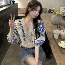 레이스 에스닉 블라우스