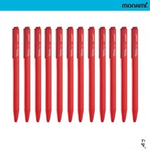 모나미 트리피스 유성볼펜 0.5 0.7 1.0mm 1타 12자루 삼각볼펜 휴대 용이, 12개, 1.0mm 레드