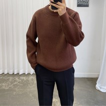 아도르클래식 탄탄 하찌 캐시미어 라운드 긴팔 니트