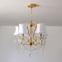 데코하우스 인기고급샹들리에조명모음_완조립상품(당일발송)주방식탁안방거실조명등, 02_에슐리골드5등화이트갓