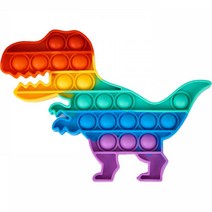 레인보우 푸쉬 팝 버블 - 티라노사우루스 피젯패드 무한뽁뽁이 뽁뽁이장난감 POPIT 스트레스해소 팟잇 피젯토이 파빗 푸시팝 팝잇