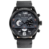 미니포커스 남성용 가죽밴드 손목시계 MF0068G02
