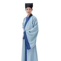선비 도포 전통 두루마기 행사 의상 사극 서생 제례복 남자, 155cm에 가깝고 저것을 쏴, 4. 블루 서생