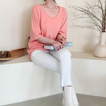 라뮤엣 1+1빅사이즈 기본 라운드 U넥 박스 반팔 티셔츠