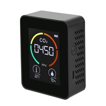 이산화탄소농도 산소농도측정기 미세먼지측정기 공기질 CO2 모니터, Black