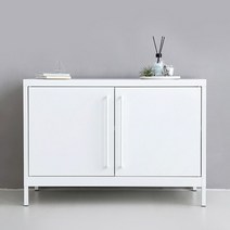 마켓비 PIDOR 철제수납장 2문 캐비넷 TV거실장 900, 화이트 7987.5050