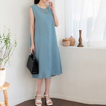 바바라옷장 L~2XL 국내생산/인견_베이직 민소매 롱 원피스/빅사이즈/루즈핏/임부복/엄마옷/린넨/쉬폰/인견