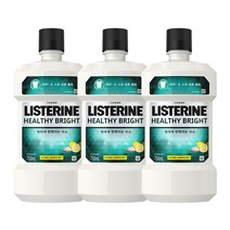 리스테린 헬씨 브라이트 구강청결제, 750ml, 3개
