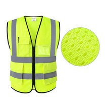 Viz 조끼 가시성 반사 안전 12 색 밝은 색상 교통 건설 작업 ANSI 클래스 2 표준, 01 Fluorescent yellow_05 4XL