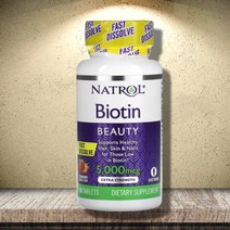 나트롤 Natrol 비오틴 Biotin 5000 mcg 딸기맛 90정