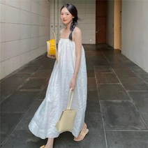 동남아 여행 해변 휴양지룩 나시 롱 드레스 쉬폰 원피스