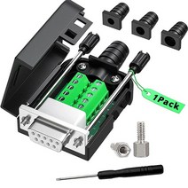 DB9 암 커넥터 납땜 없는 어댑터 D-Sub 9핀 직렬 어댑터 DIY RS232 RS485 케이블 어댑터 적용 (암 1개), Female gold plat PIN+Bolts and
