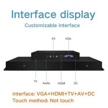 [해외] 태블릿 산업용 LCD 디스플레이 데스크탑 화면 용 15 인치 모니터 VGA HDMI DVI 1024*768 터치 스크린 버클 장착, VGA HDMI TV AV