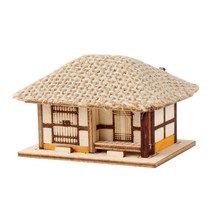 퍼즐피플 3D 영공방 건축물 입체퍼즐모형, 3D목재 미니 초가 두칸, 1Ea