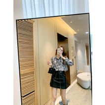 6835 지브라 긴팔 셔츠 여 디자인 스몰 봄옷 빈티지 항아리무난한 상의.