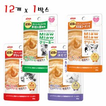 아이시아 먀우먀우 크림수프 40g 12개입 고양이간식, 닭맛 MMC-9