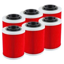 오토바이엔진 오일필터 엔진오일필터 BRP CANAM DS650 커맨더 맥스 46 800 800R 1000R 매버릭 X3 디펜더 HD10 HD8 용 Cyleto 오토바이 오일 필터, 6-red