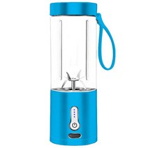 휴대용믹서기 소형믹서기 여행용USB 충전식 휴대용 미니 전기 믹서기 스무디 쉐이크 푸드 프로세서 과, 02 Blue