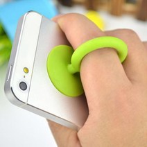 STAND 핸드폰 실리콘 흡착식 거치대 핑거그립 스마트톡, 옐로우