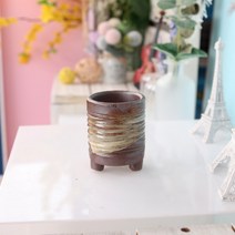 [인아트스튜디오] 실속특가 하얀띠 원기둥 - 원형 다육 예쁜 도자기 잎꽂이 분재, 1-하얀띠 원기둥