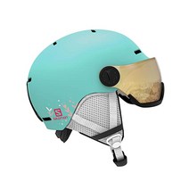 Salomon 살로몬 GROM VISOR 아동 어린이 스키 스노보드 헬멧, 아루바 글로시