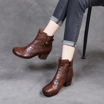 인디언 사이드 벨트 가죽 여성 앵클부츠 2703
