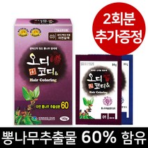 [오디코디] 오디코디앤 140g (파우치형) 뽕나무추출성분 함유 염색약, 1박스, (새치/백모용) 진한갈색
