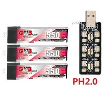 드론 날개 부품 최대 100C GNB 1S HV 3.8v 550mAh 50C 4.35V Lipo 배터리 및 충전기 FPV RC 레이싱 드론용 예비 액세서리 VS 250mah 3., [04] 보라색